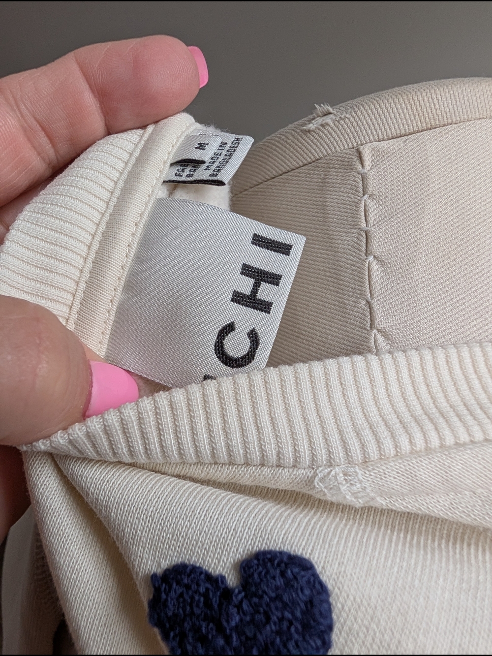 Cream Heart-Print Crewneck Sweater - Picture 4 of 4